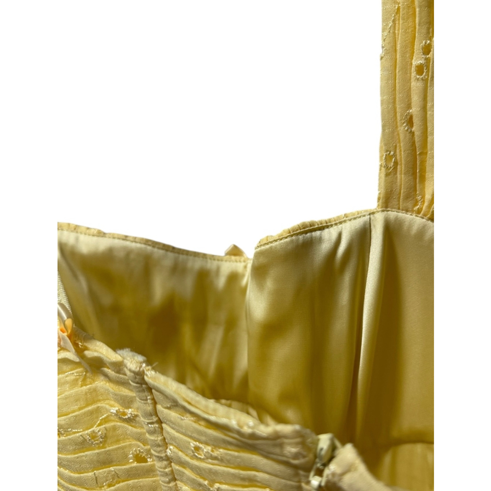 For Love & Lemons Bustier Maxi Dress Eyelet Corset Yellow Maxi S - Picture 7 of 16